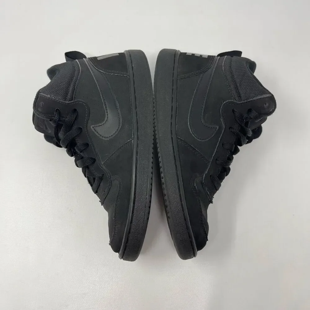 Nike Court Borough Mid 839977-001 Black Basketball Shoes Sneakers Youth Size 4.5